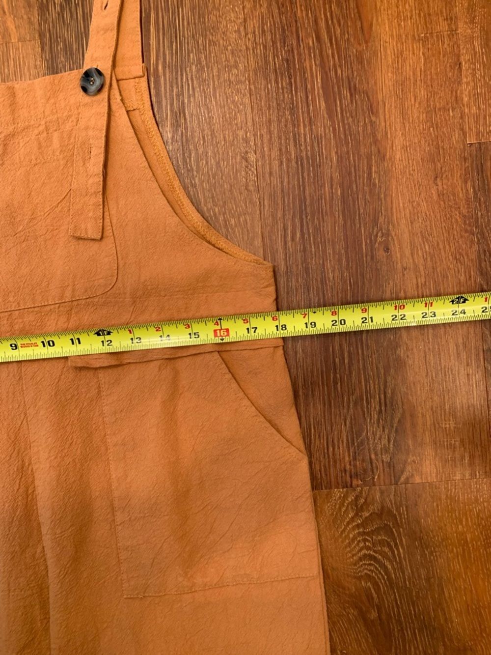 Women’s Orange Jumpsuit Overalls Size Small EUC Cotton Linen Blend Adjustable - Picture 10 of 10